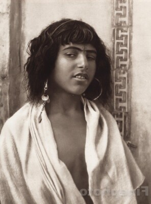 1924 Vintage NORTH AFRICA Algiers Berber Girl Photo Gravure LEHNERT n LANDROCK
