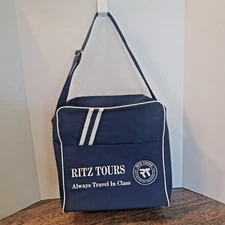 Vintage Ritz Tours Always Travel in Class Navy Travel Shoulder Bag Never Used