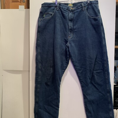 Cabela's Jeans Men's 42x34 Flannel Lined Fleece 100% Cotton Blue Straight  Leg