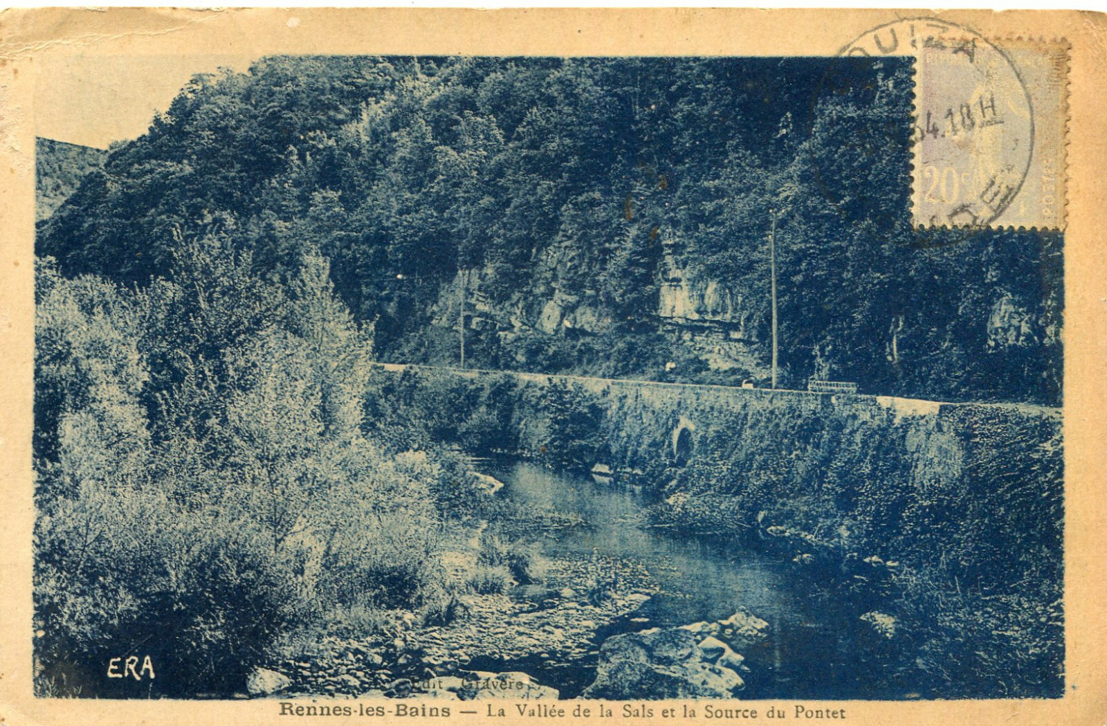 Carte RENNES LES BAINS La Vallée de la Sals et la Source du Pontet