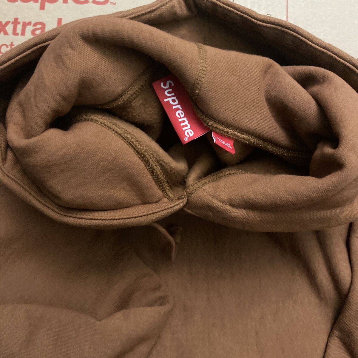 Sz XL Supreme FW17 Box Logo Hoodie - Rust Brown 100% Authentic