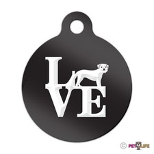 Love Border Terrier Engraved Keychain Round Tag w/tab park Many Colors