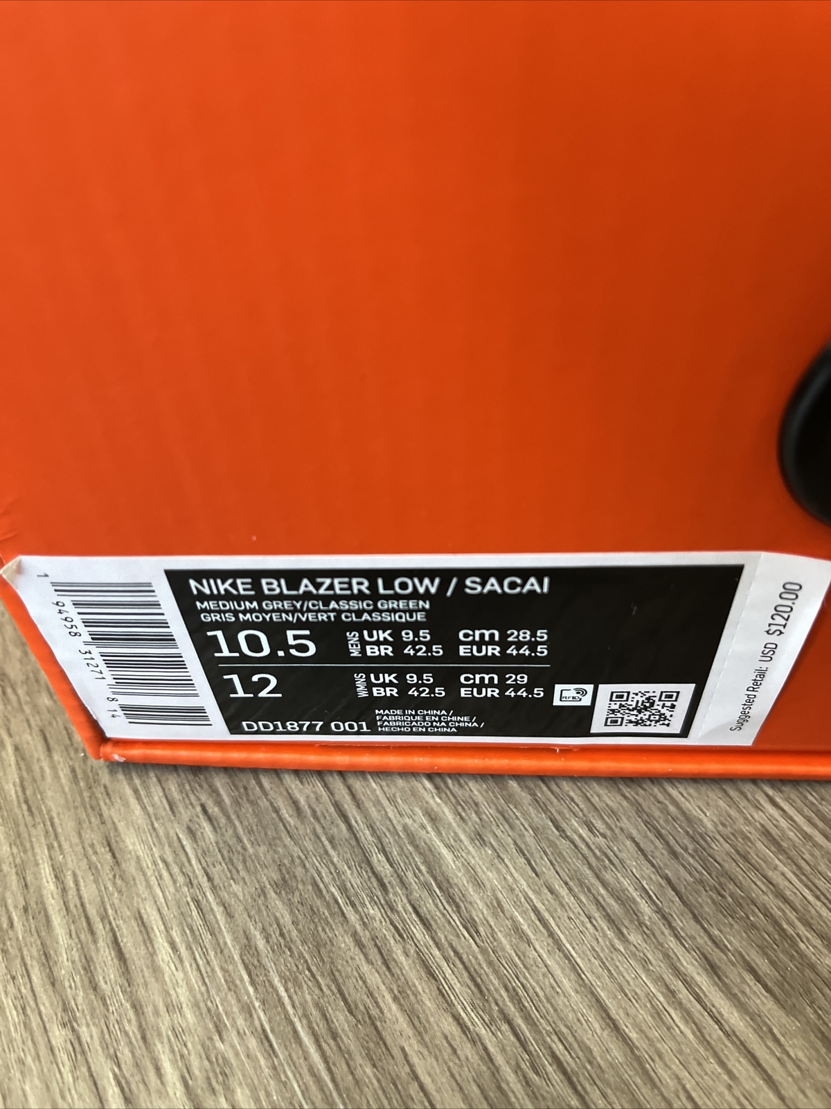 SACAI X NIKE Nike Blazer Low x Sacai verde classico. Taglia 10 5