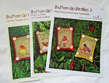 Lot of 3 The Victoria Sampler Button Up Birdies #3, 7 & 9  Cross Stitch Patterns