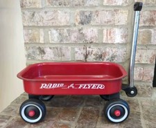 Vintage Radio Flyer Red Wagon Metal Miniature 12.5" x 7.75" bed size