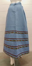 70s HIPPIE DENIM STUDDED SKIRT LONG MIDI LENGTH SIZE S/M WAIST 28 INCH