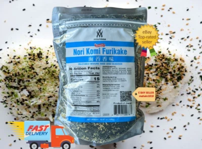 MISHIMA FOODS USA INC. LOT OF FOUR JUMBO BAG NORI KOMI FURIKAKE SEAWEED SESAME SEEDS 15.87 oz 450g