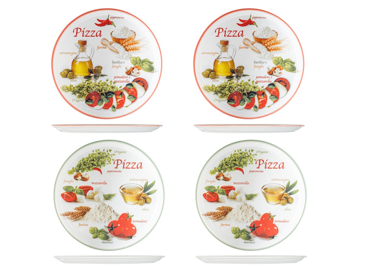 Saturnia Set 6 Piatti Pizza In Porcellana 33cm - Design Black & White, Moderno E Lavabile In Lavastoviglie - Foto 4