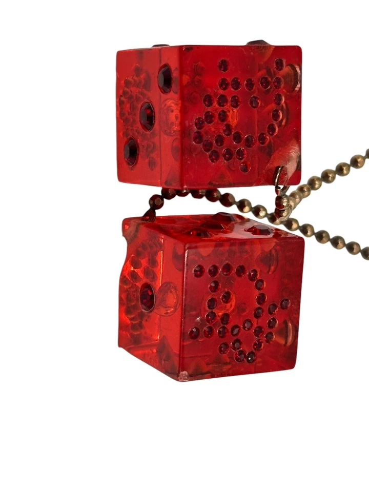 Pendientes dados vintage Christian Dior oro y resina roja de Galliano, años 2000 Foto 4 de 4