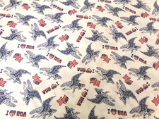 American Pride Eagle Fabric Patriotic Love heart USA. Approx. 18x44. M25-612