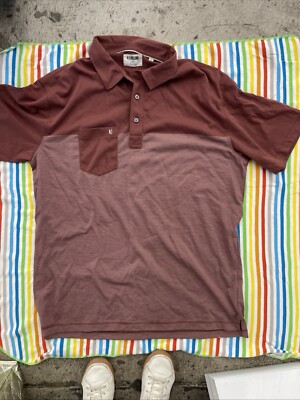 Linksoul Polo Shirt Mens XL Maroon Classic Knit Golf H19