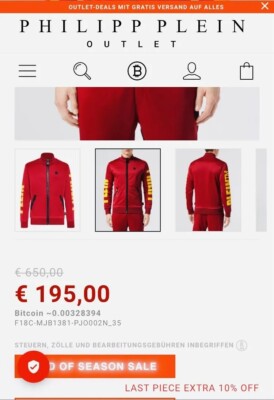   Philipp Plein Sport JOGGING JACKET Original  NEU  Preis im Outlet 195   