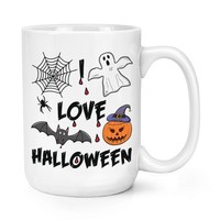 I Love Halloween 426Ml Groß Becher Tasse Gruselig Geist KüRbis Scherz Lustig