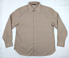 John Varvatos Superfine Cotton Single Needle Button Shirt Men 17.5 Large Beige