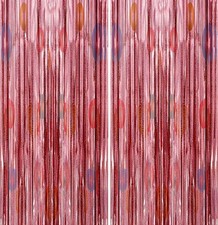 2 Pack 3.3x8.2 ft Tinsel Foil Fringe Backdrop Curtains Door Streamers