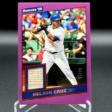 NELSON CRUZ 2026 PANINI DONRUSS BASEBALL 1986 Purple GAME RELIC 23/49 #RM-NC 🔥