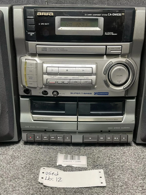 Aiwa Stereo System CA-DW635U CD Dual Cassette/Radio Boombox W