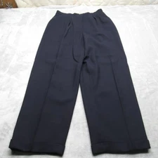 Liz Claiborne Wool Pants Women 12P Navy Pleated Front Lined 28x28 Dress USA Made