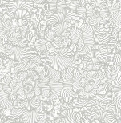 FD26036_Middleton Floral, Rayed, Texture Light Gray Fine Decor Wallpaper