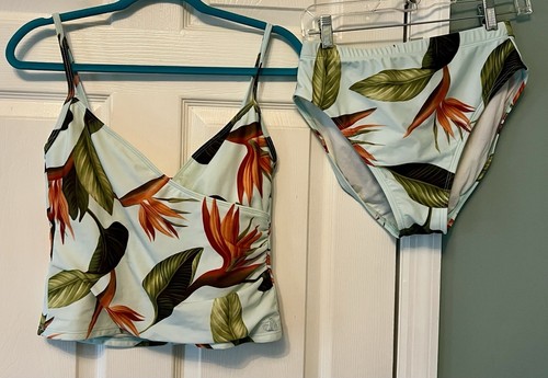 Tommy Bahama 2 Piece Bathing Suit Tropical Floral Bird Of Paradise Flower 12 L - 第 1/11 張圖片