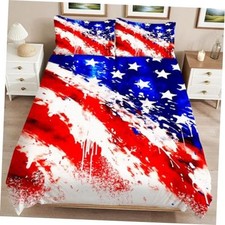 Flag Bedding Set 3 Pieces Soft Comforter Cover Twin Size with One Size American