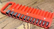  Snap On Tools 4mm-15mm Metric 14 Socket Set 6pt Shallow Lot Magnetic Tray