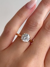 3.00 Ct Round Real Lab Grown E/VS1 Diamond En...