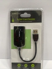 Saicoo 4 Slots 11 in 1 Card Reader, W/ Dual SD and Micro SD Slots, LED indicates