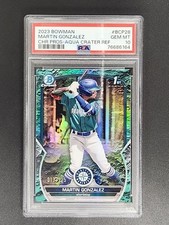 2023 BOWMAN MARTIN GONZALEZ CHR 1st AQUA CRATER REFRACTOR PSA 9 #13/125