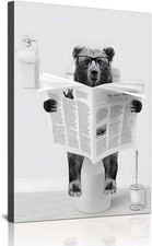 Bilderwandposter ohne Rahmen, 60 x 90 cm, Motiv: B&auml;r liest Zeitung