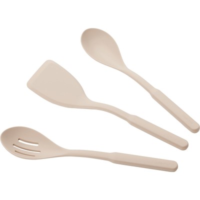 GreenPan Silicone with Steel Core Turner & Spoons Set - 3-Piece, Taupe