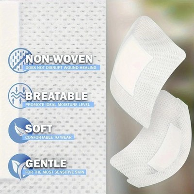 100 Stück Vlies Wundverbände für Schnitte & Wunden Größe 3,5x6 Zoll (9x15cm) 