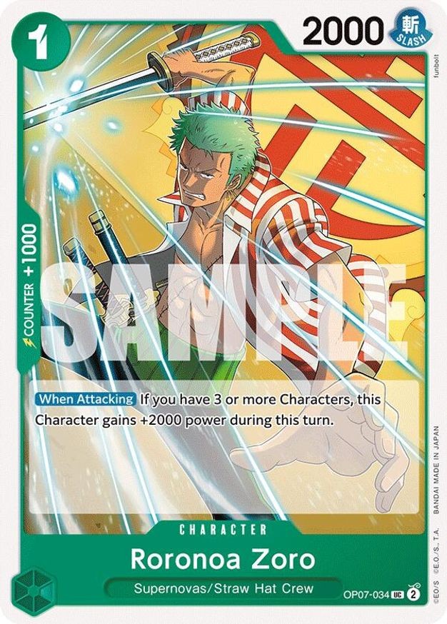 One Piece Roronoa Zoro (034) (OP07-034/201) OP07 500 Years in the Future LP