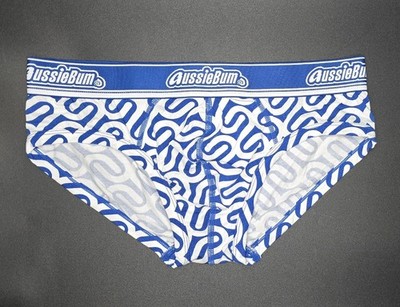 AussieBum Men's Wonder Jock 2.0 Brief Underwear Size M White Blue NWT