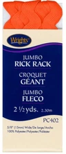 Wrights ~ (PC402-0058) - Jumbo Rick Rack - Orange, 2 1/2 Yd, 5/8" wide