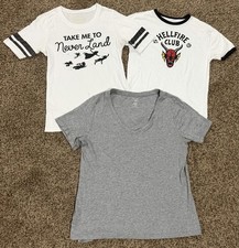 Women's Juniors Size Large Lot of 3 Short Sleeve Shirts Disney, Stranger Things