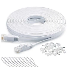 Ethernet Cable 50 ft, Cat 6 LAN Cable Ethernet Cord, Slim Long Flat Computer ...