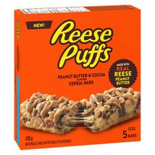 Reese Puffs Treats Peanut Butter  Cocoa Cereal Bars, 120g/ 4.2oz., Box,