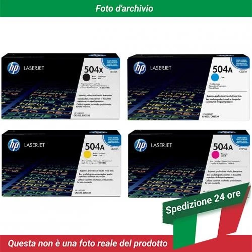 CE250X HP 504X 504A Toner CMY and High Yield Black Pack of 4
