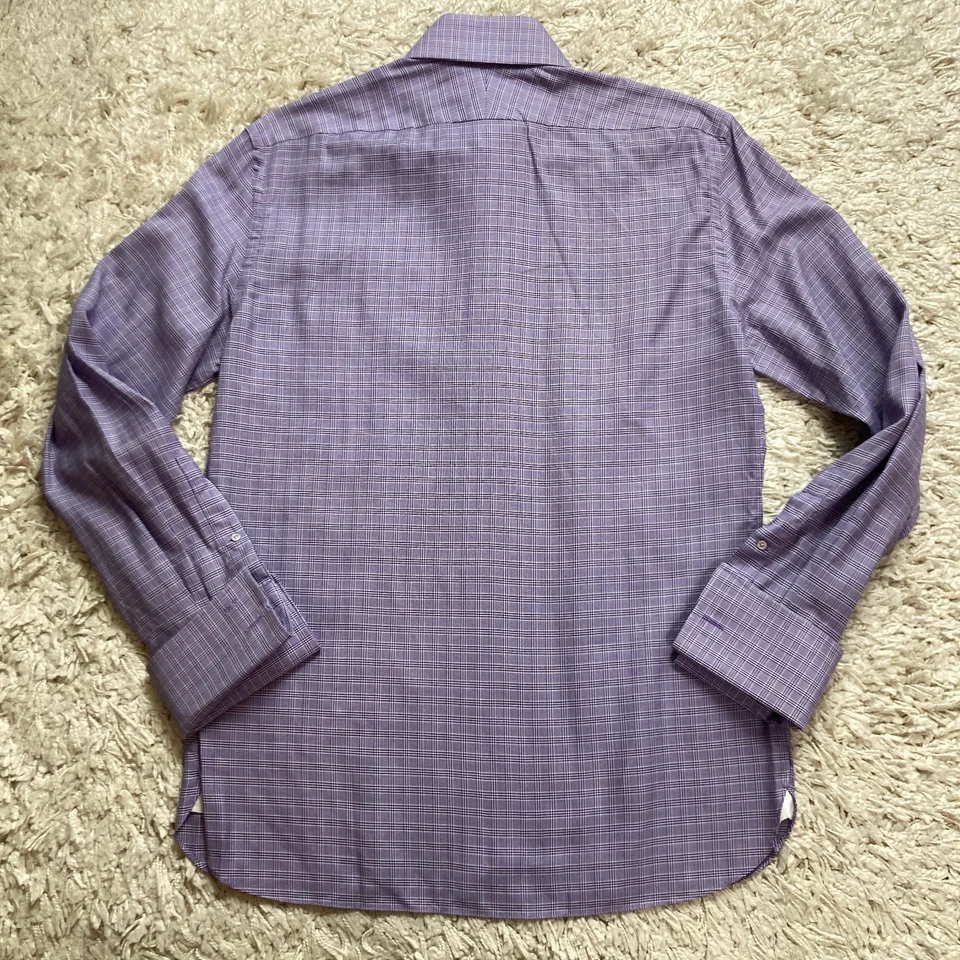 Camisa de vestir Tom Ford para hombre 15 38 puño francés a cuadros Suiza manga larga algodón Foto 2 de 4