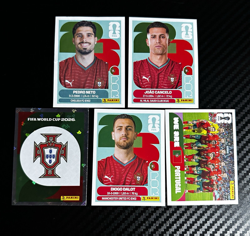 Panini FIFA World Cup 2026 Portugal Sticker Lot (5) Neto Cancelo Dalot