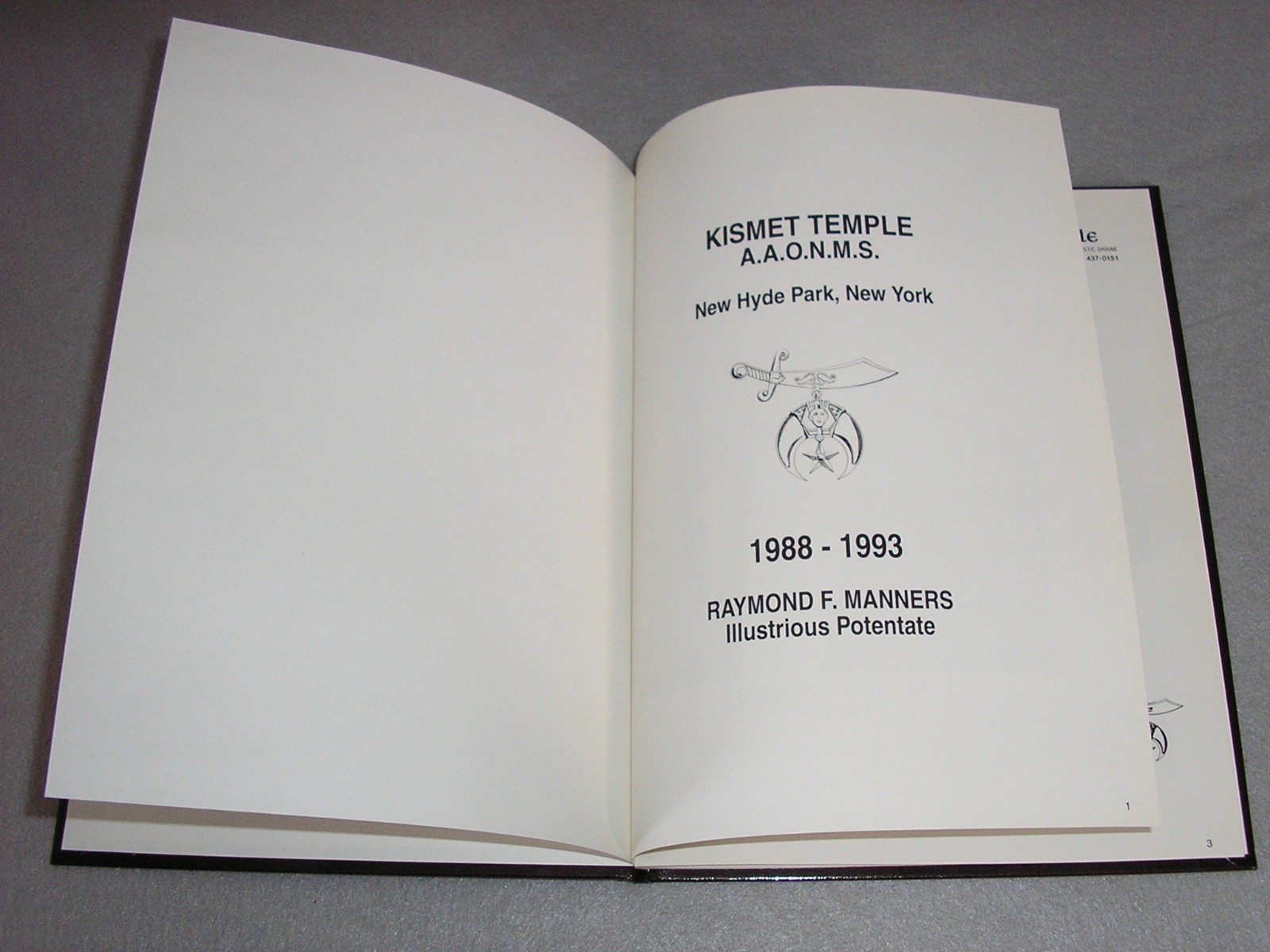 Vintage Shriners Masonic Book Kismet Temple A.A.O.N.M.S. New Hyde Park 1888 1993