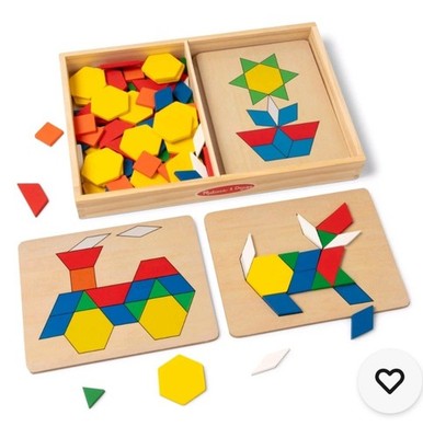 Melissa & Doug Pattern Blocks with 5 Boards and 10 patterns