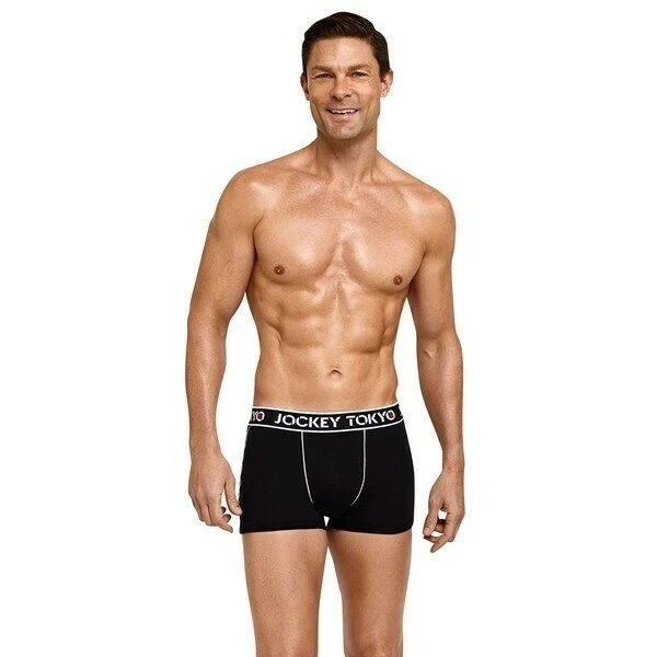 5 x Jockey Tokyo Cotton Trunks - Black Comfort Mens Underwear Jocks L