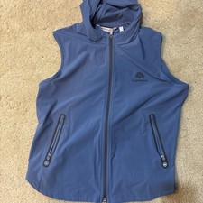 Peter Millar Women's Jameson Flex Adapt Hooded Vest  XL Storm Blue Sunningdale