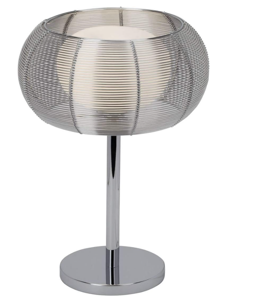 Brilliant Lampe Standlampe Chrom Weiß Tischlampe Tischleuchte Leuchte 61149/15-image