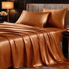 Satin Sheets Queen, 4Piece 14Inch Deep Pocket Sheet Set