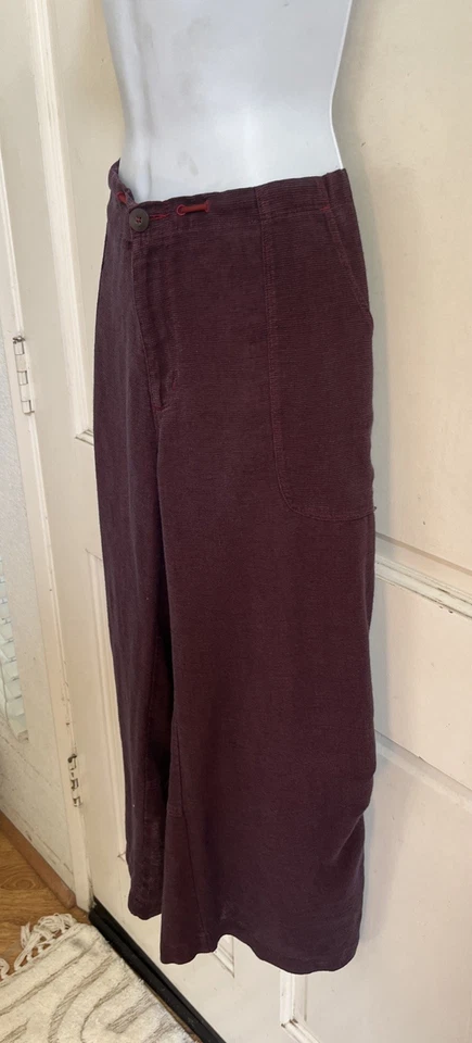 ¡De colección! Pantalones cortos PATAGONIA para mujer borgoña cáñamo ritmo cordón pierna ancha talla L Foto 3 de 4