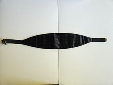 Men's Black cummerbund measures out to 36 inches but can be adjusted to smaller