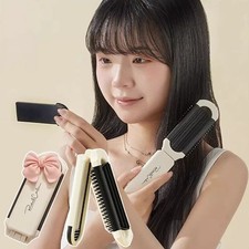 Foldable Hair Comb Hairbrush With Mirror Pocket Size Cushion Brush Salon Supp a